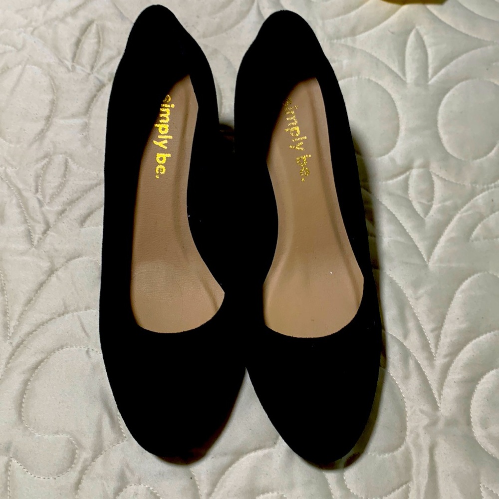 Black Suede Wide heels